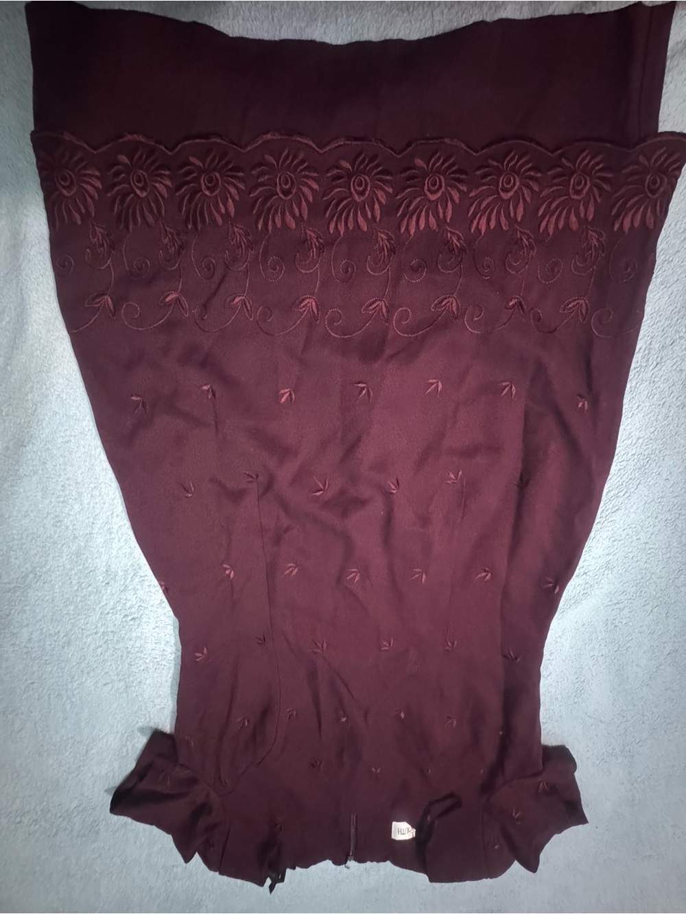 Nautica Burgundy Embroidered Knit Dress